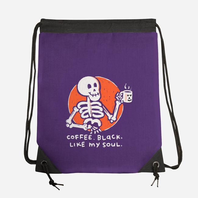 Coffee Black Like My Soul-none drawstring bag-doodletoots