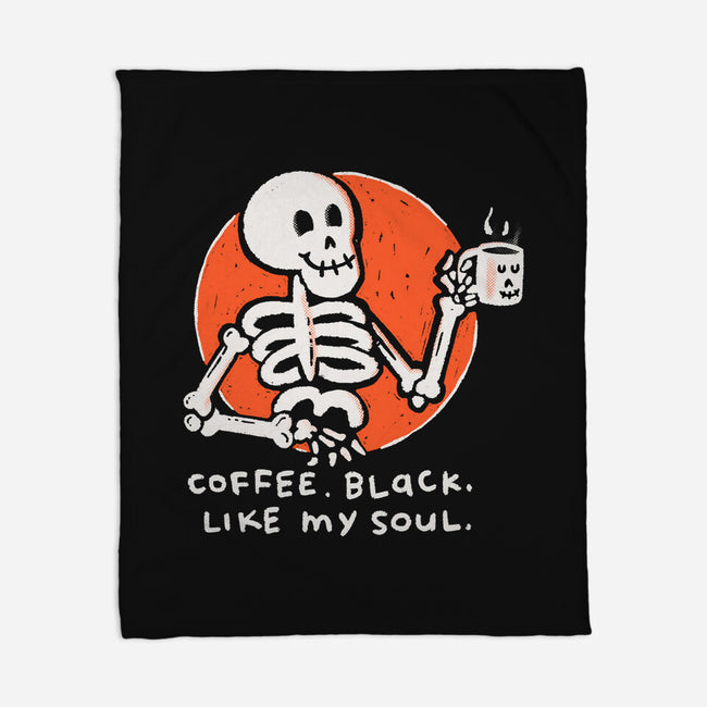 Coffee Black Like My Soul-none fleece blanket-doodletoots