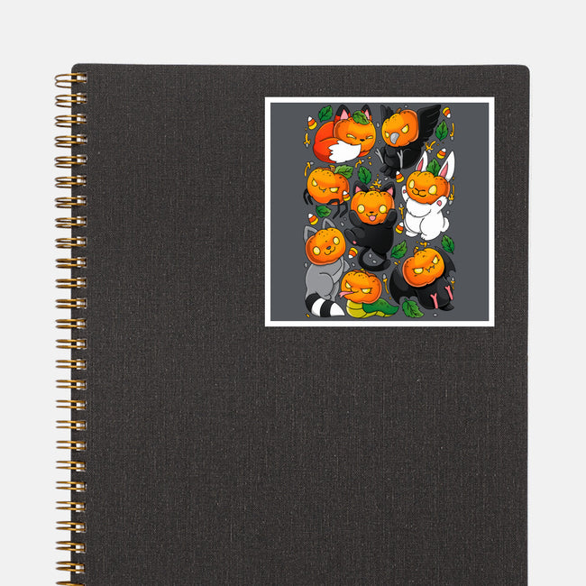 Pumpkin Animals-none glossy sticker-Vallina84