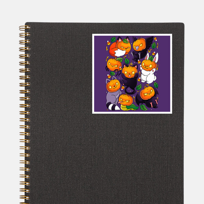 Pumpkin Animals-none glossy sticker-Vallina84