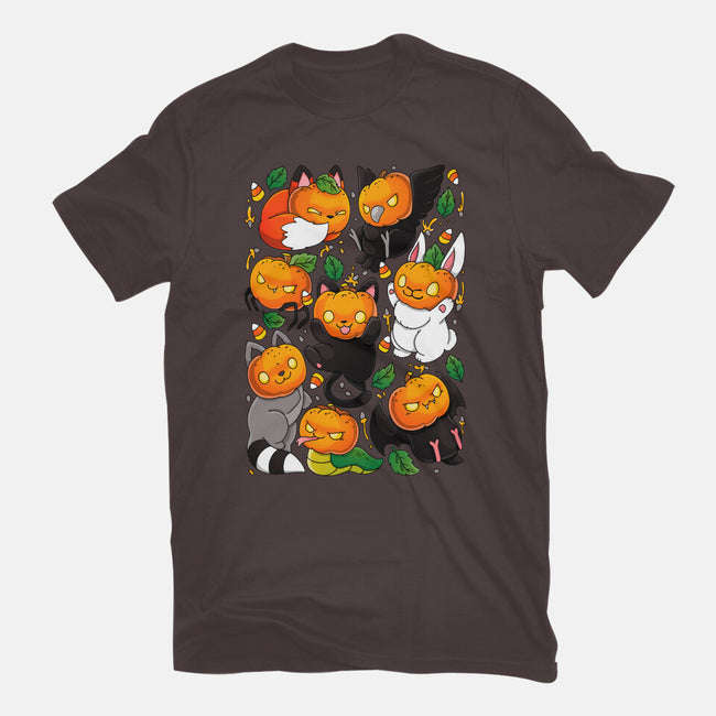 Pumpkin Animals-womens basic tee-Vallina84