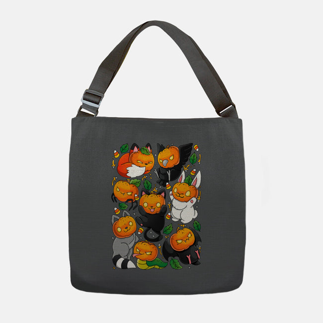 Pumpkin Animals-none adjustable tote bag-Vallina84