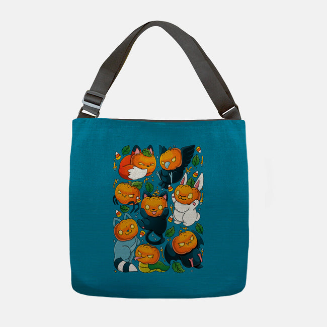 Pumpkin Animals-none adjustable tote bag-Vallina84