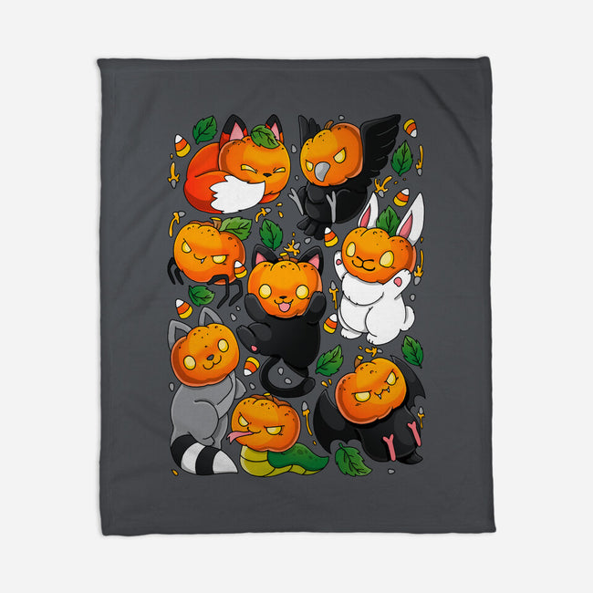Pumpkin Animals-none fleece blanket-Vallina84