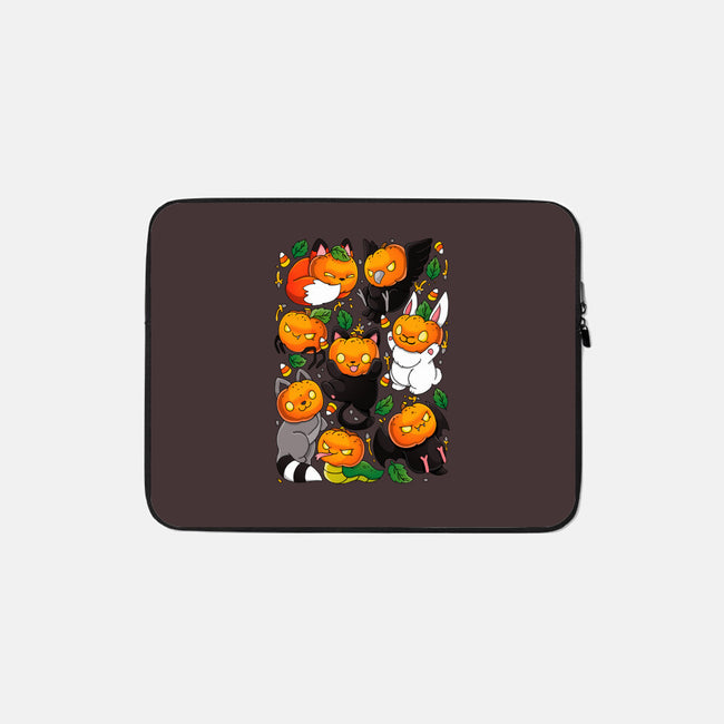 Pumpkin Animals-none zippered laptop sleeve-Vallina84