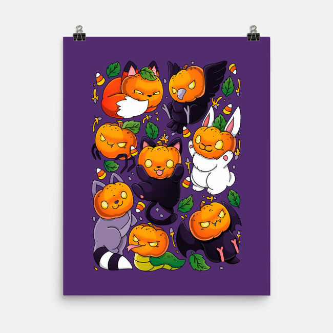 Pumpkin Animals-none matte poster-Vallina84