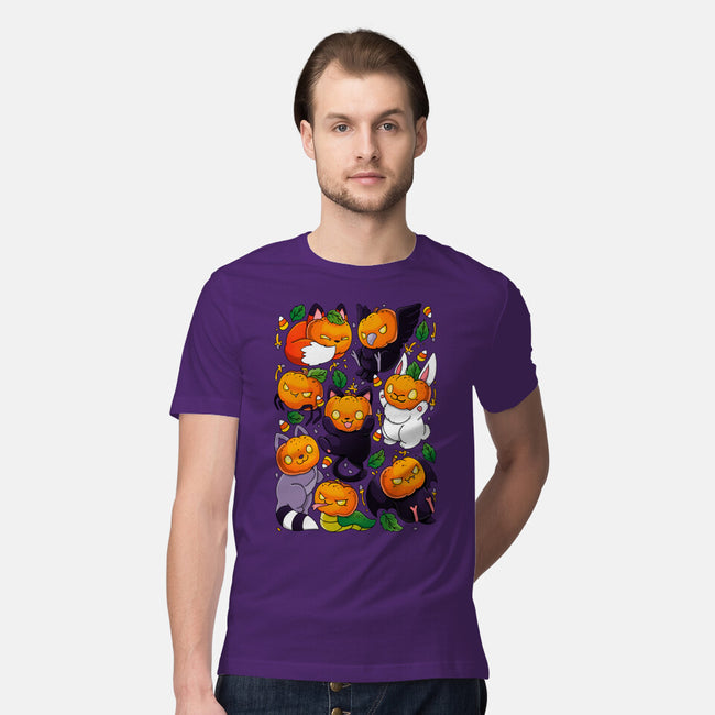 Pumpkin Animals-mens premium tee-Vallina84