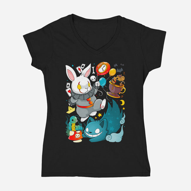 Horror Wonder-womens v-neck tee-Vallina84