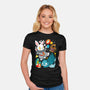 Horror Wonder-womens fitted tee-Vallina84