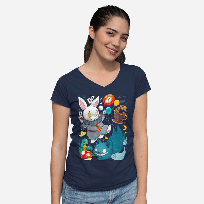 Horror Wonder-womens v-neck tee-Vallina84