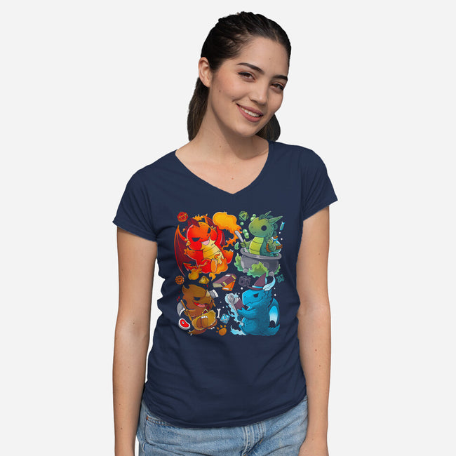 Dragon Role Play-womens v-neck tee-Vallina84