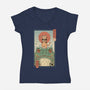 Catana And The Big Frog-womens v-neck tee-vp021