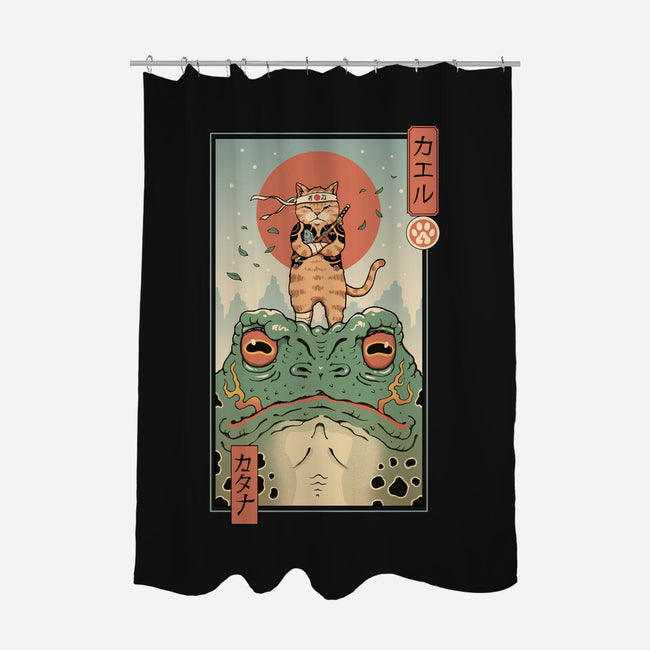 Catana And The Big Frog-none polyester shower curtain-vp021