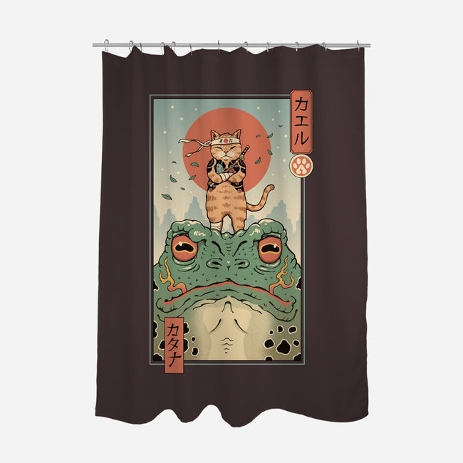 Catana And The Big Frog-none polyester shower curtain-vp021