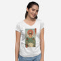 Catana And The Big Frog-womens v-neck tee-vp021