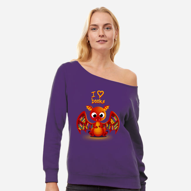 Dragon Shelf-womens off shoulder sweatshirt-erion_designs