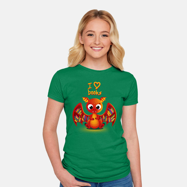 Dragon Shelf-womens fitted tee-erion_designs