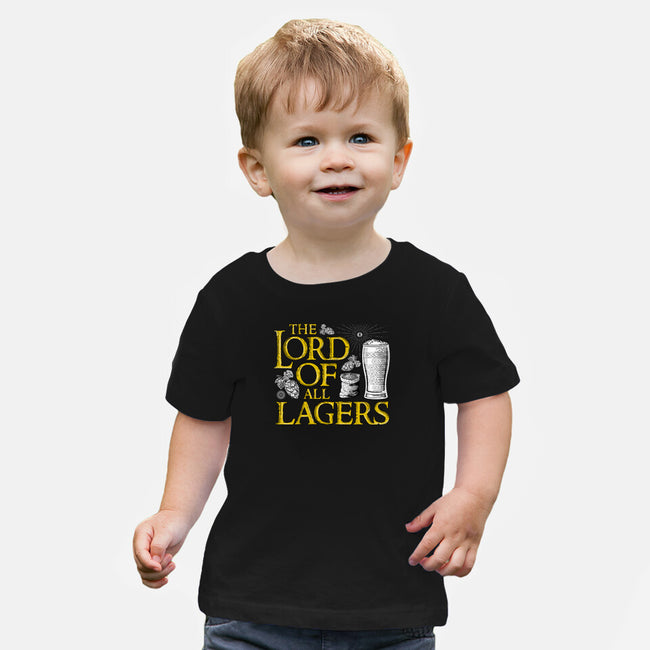 The Lord Of All Lagers-baby basic tee-rocketman_art