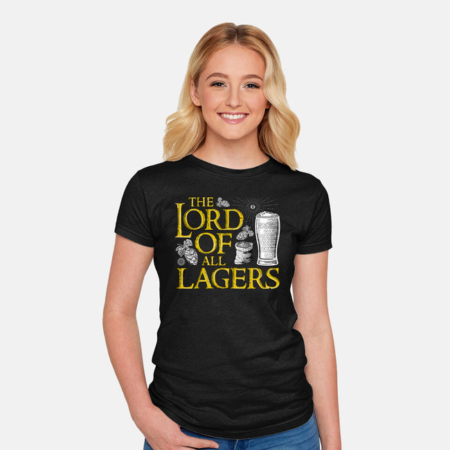 The Lord Of All Lagers-womens fitted tee-rocketman_art