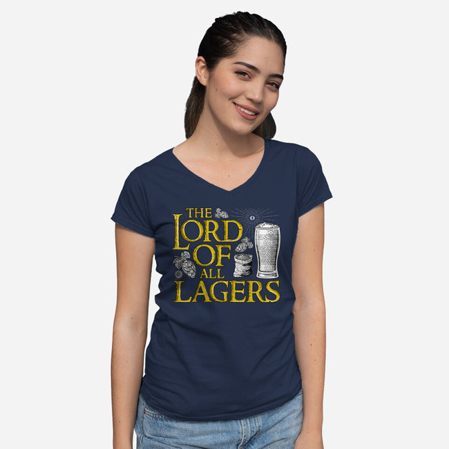 The Lord Of All Lagers-womens v-neck tee-rocketman_art