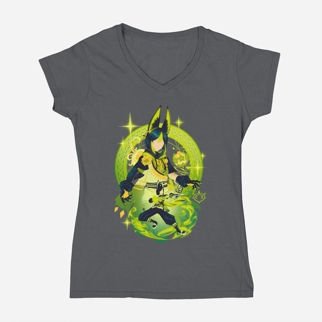 Verdant Strider Tighnari-womens v-neck tee-hypertwenty