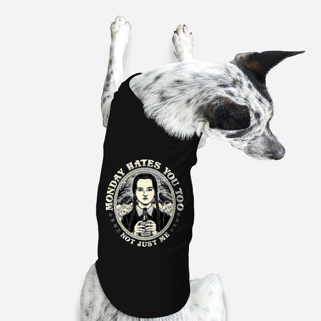 Monday Hates You Too-dog basic pet tank-momma_gorilla
