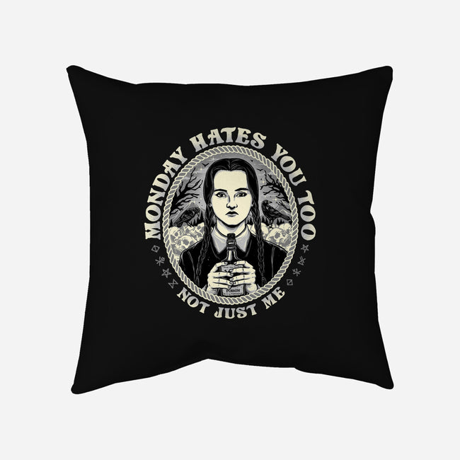 Monday Hates You Too-none removable cover w insert throw pillow-momma_gorilla