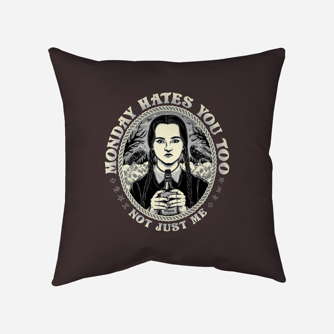 Monday Hates You Too-none removable cover w insert throw pillow-momma_gorilla