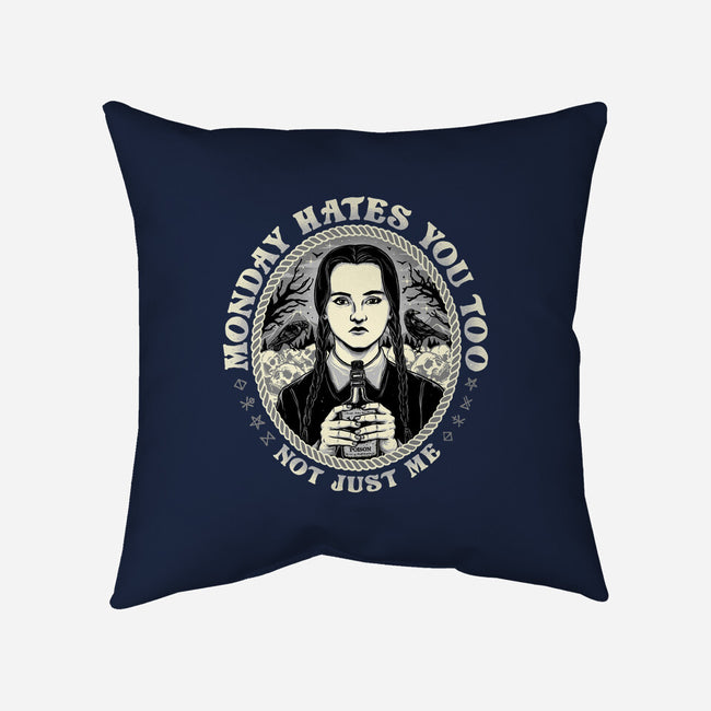 Monday Hates You Too-none removable cover w insert throw pillow-momma_gorilla