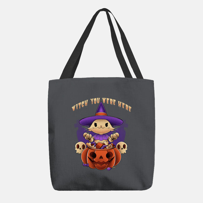 Witch You Were Here-none basic tote bag-ManuelTurchiDesign