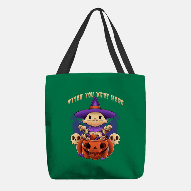 Witch You Were Here-none basic tote bag-ManuelTurchiDesign