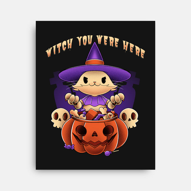 Witch You Were Here-none stretched canvas-ManuelTurchiDesign