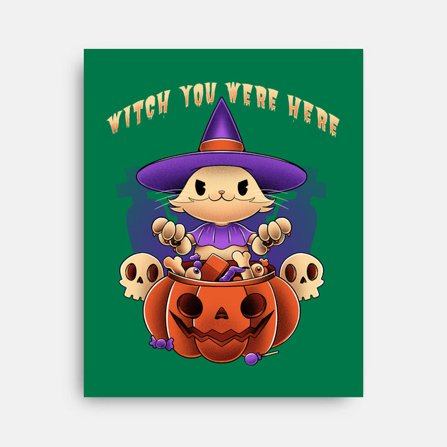Witch You Were Here-none stretched canvas-ManuelTurchiDesign