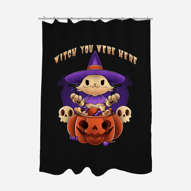 Witch You Were Here-none polyester shower curtain-ManuelTurchiDesign