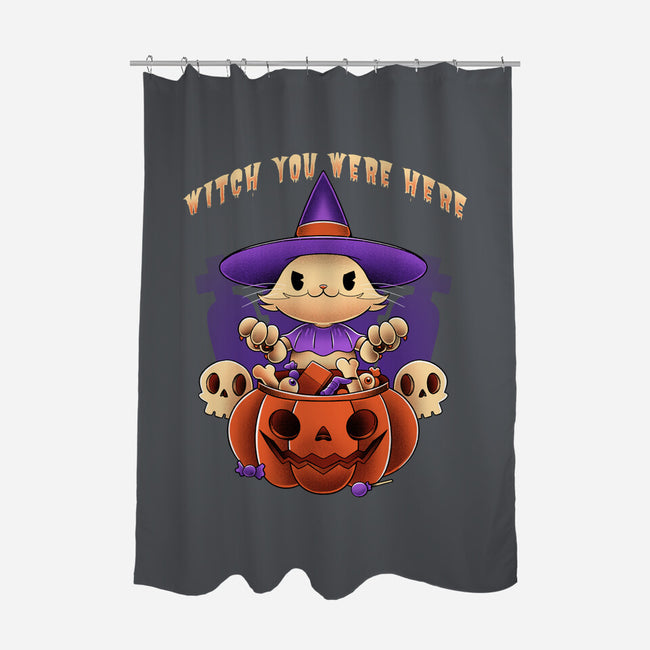 Witch You Were Here-none polyester shower curtain-ManuelTurchiDesign