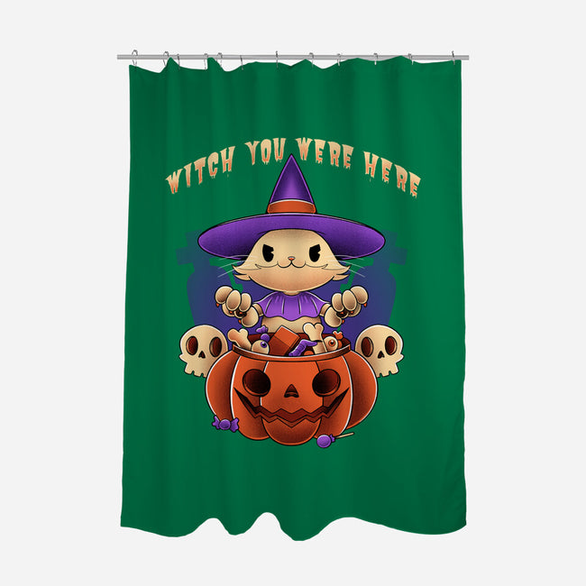 Witch You Were Here-none polyester shower curtain-ManuelTurchiDesign