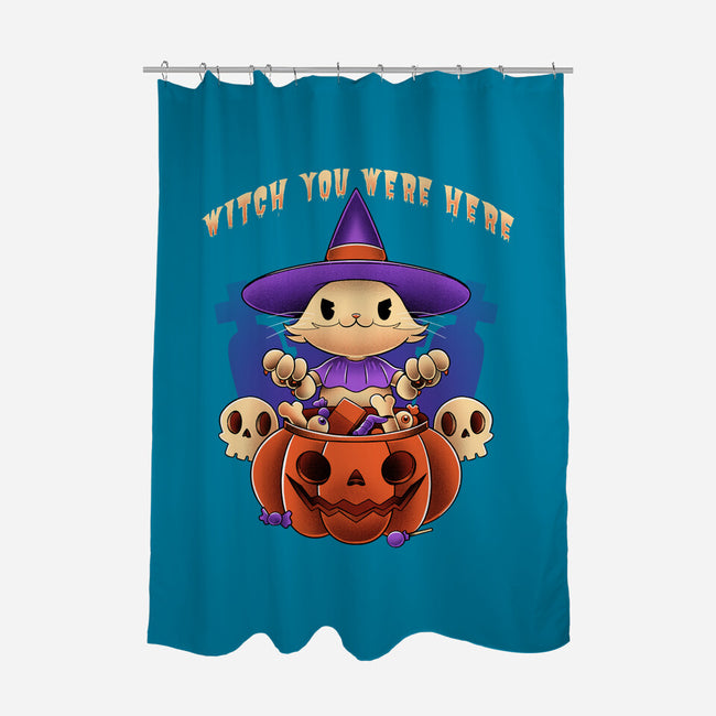 Witch You Were Here-none polyester shower curtain-ManuelTurchiDesign