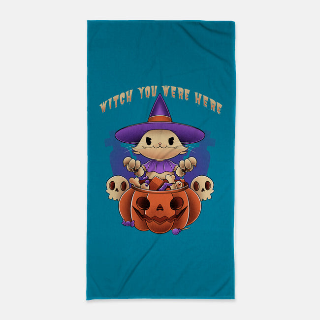 Witch You Were Here-none beach towel-ManuelTurchiDesign