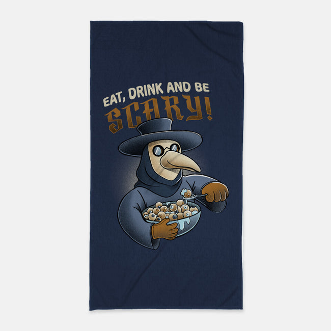Eat Drink And Be Scary-none beach towel-ManuelTurchiDesign