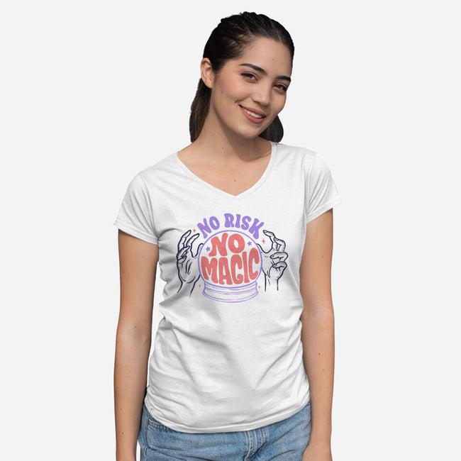 No Risk No Magic-womens v-neck tee-tobefonseca