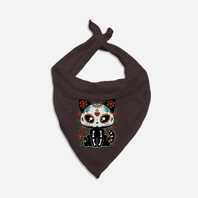 Dia De Los Gatos Muertos-dog bandana pet collar-retrodivision