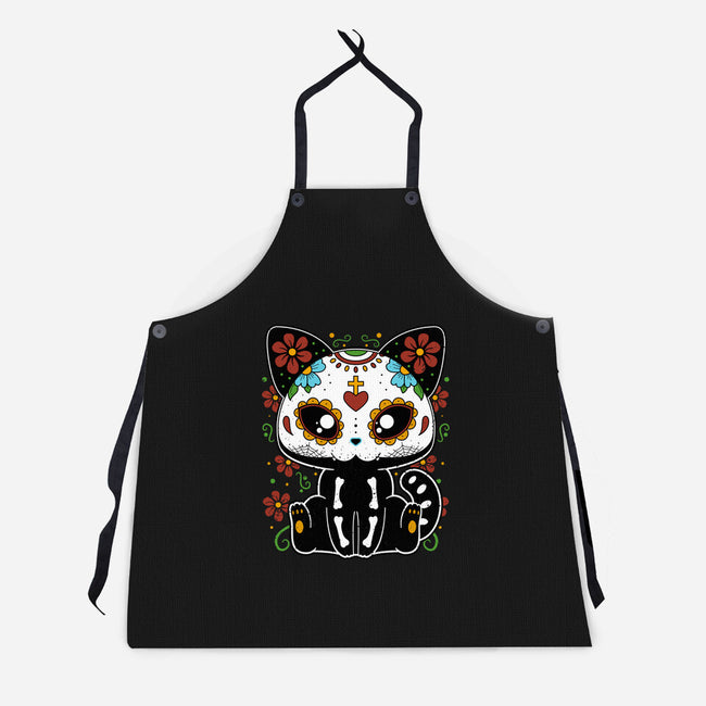 Dia De Los Gatos Muertos-unisex kitchen apron-retrodivision