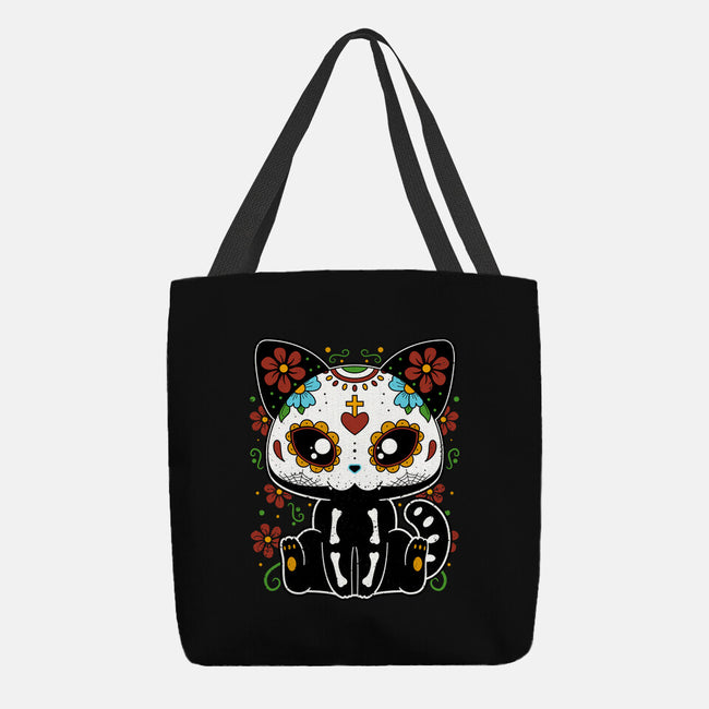 Dia De Los Gatos Muertos-none basic tote bag-retrodivision