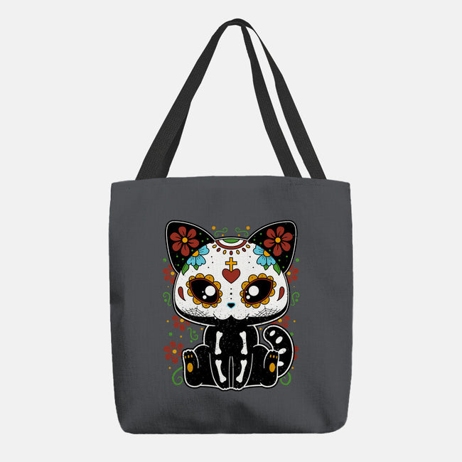 Dia De Los Gatos Muertos-none basic tote bag-retrodivision