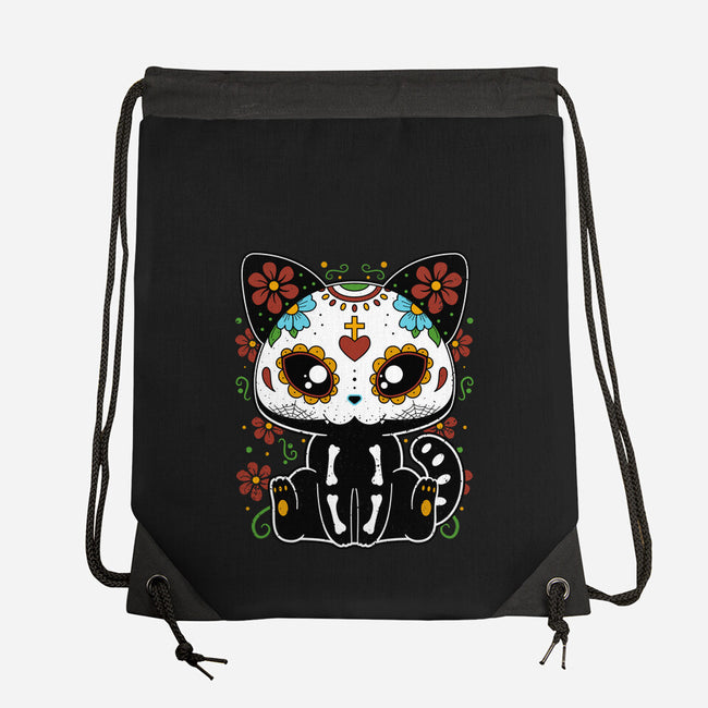 Dia De Los Gatos Muertos-none drawstring bag-retrodivision