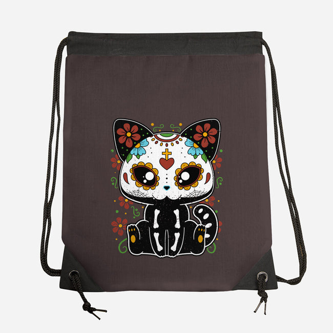 Dia De Los Gatos Muertos-none drawstring bag-retrodivision