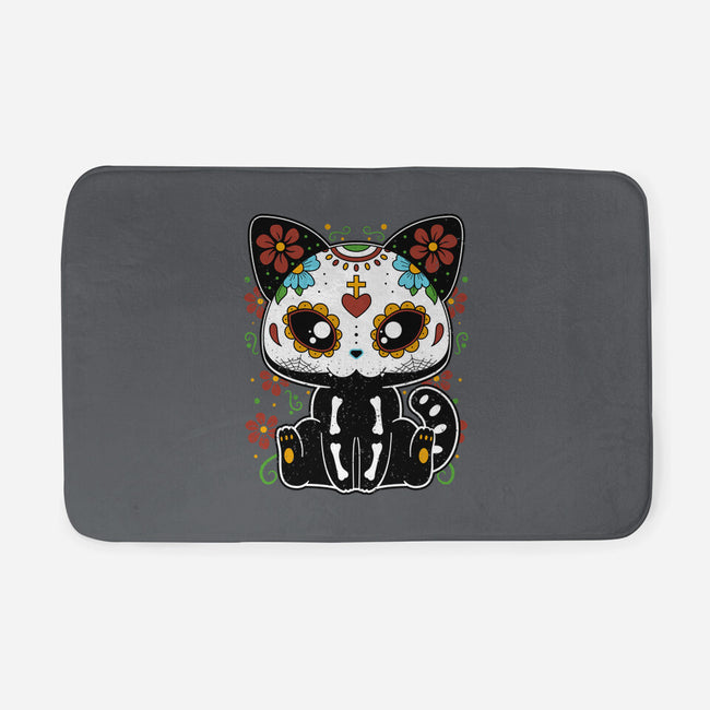 Dia De Los Gatos Muertos-none memory foam bath mat-retrodivision