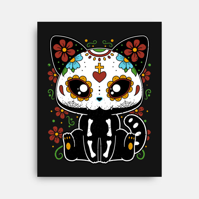 Dia De Los Gatos Muertos-none stretched canvas-retrodivision