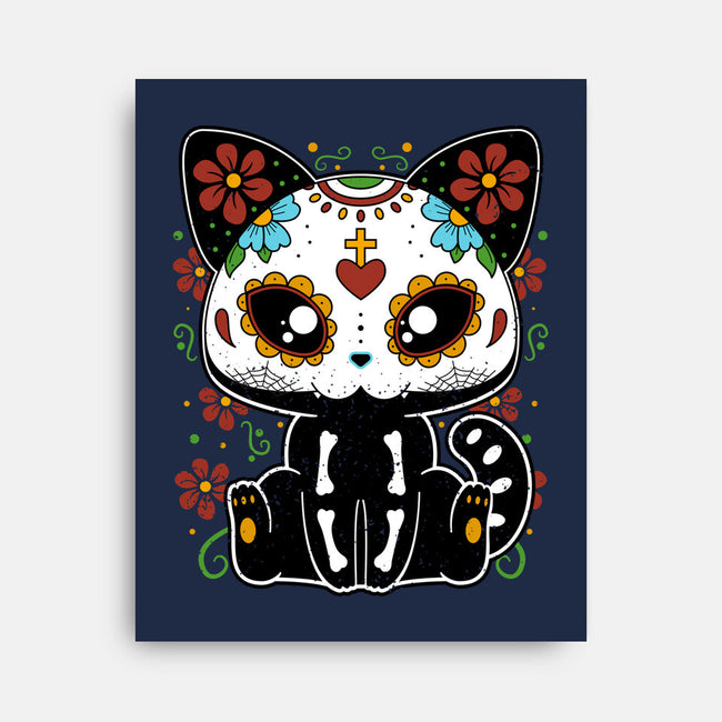 Dia De Los Gatos Muertos-none stretched canvas-retrodivision