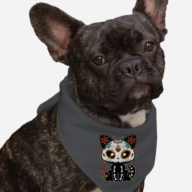 Dia De Los Gatos Muertos-dog bandana pet collar-retrodivision